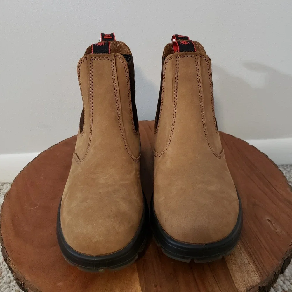 Redbacks Mesa Chelsea Work Boots US Men 9.5 Women 11 Oil Resistant Tan Pristine